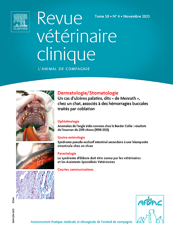 Go to journal home page - Revue Vétérinaire Clinique